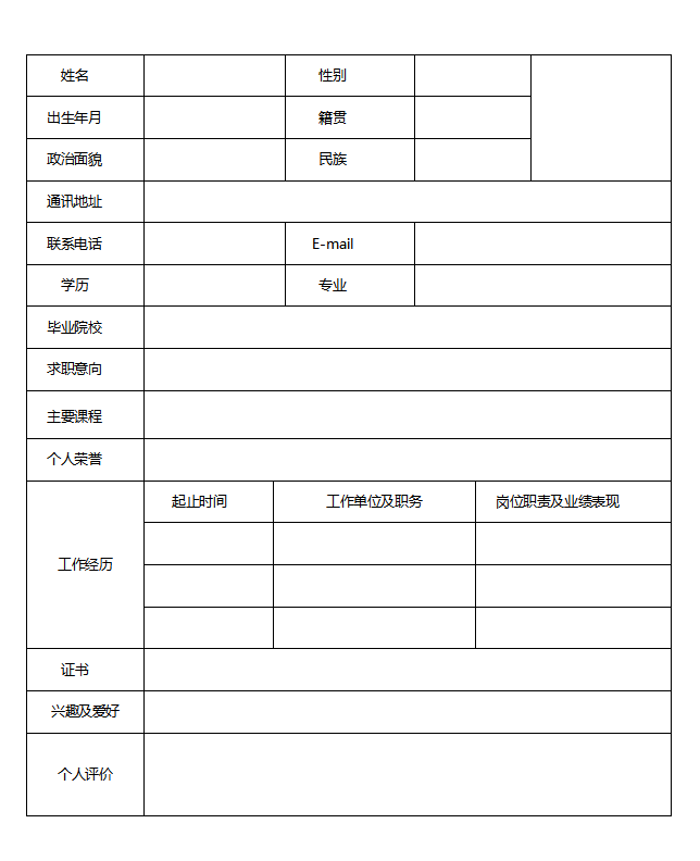 软件开发简历模板Word格式